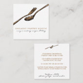 Voedsel eet spoon vierkante visitekaartje (Voorkant / Achterkant)