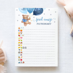 Voedsel Emoji Pictionary spel Blauwe Teddybeer Kaa Kaart