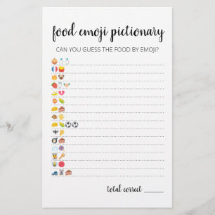 Voedsel Emoji Pictionary spel Quiz met Antwoorden