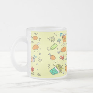 Voedsel- en drink-patroon matglas koffiemok