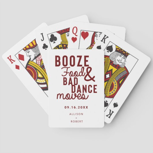 Voedsel en slechte dansbewegingen opslaan Datum Pokerkaarten (Achterkant)
