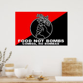 voedsel geen bommen poster (Keuken)