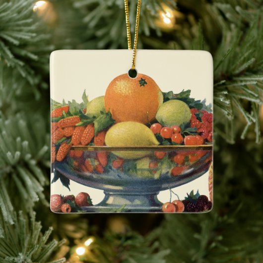  voedsel, gesorteerd fruit in een Bowl Keramisch Ornament (Boom)