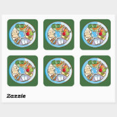 Voedsel Groepen vierkante sticker (Vel)