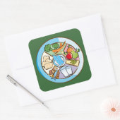 Voedsel Groepen vierkante sticker (Envelop)