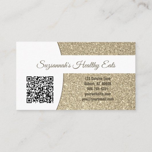 Voedsel Industrie Subtiele Gouden Glitter Aangepas Visitekaartje (Achterkant)