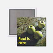 Voedsel is hier Fridge Magnet met appels Magneet (Voorkant / Achterkant)