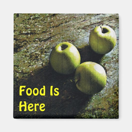 Voedsel is hier Fridge Magnet met appels Magneet (Voorkant)