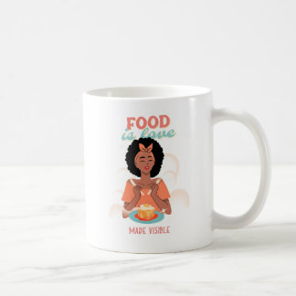Voedsel is liefde zichtbaar gemaakt koffiemok