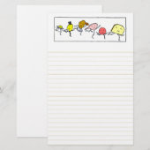 Voedsel  Keuken Art Lined Stationery Briefpapier (Voorkant / Achterkant)