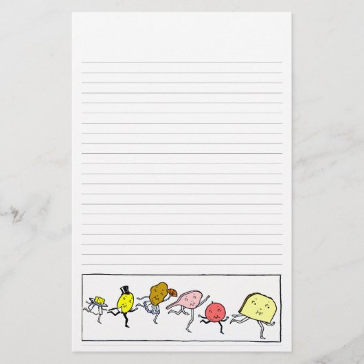 Voedsel  Keuken Art Lined Stationery Briefpapier (Voorkant)