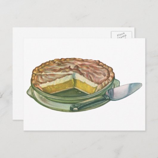 voedsel, Lemon Meringue Pie Dessert Briefkaart (Voorkant / Achterkant)