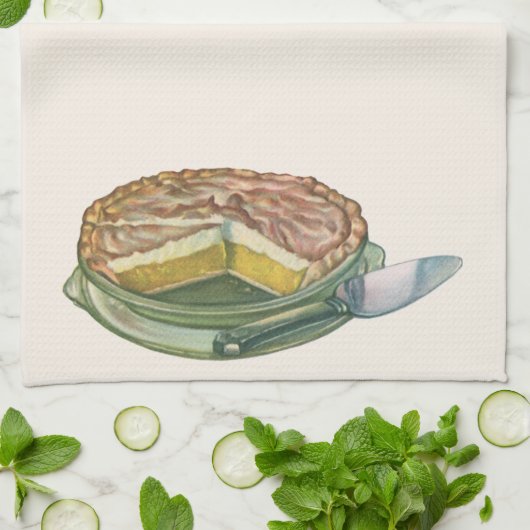 voedsel, Lemon Meringue Pie Dessert Theedoek (Gevouwen)