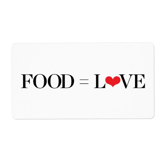 Voedsel = Liefde Etiket (Voorkant)