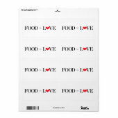 Voedsel = Liefde Etiket (Full Sheet)