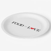 Voedsel = Liefde Papieren Bordje (Gekanteld)