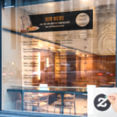 Voedsel Menu Catering Restaurant Bedrijvigheid Raamsticker (Cafe Raam)