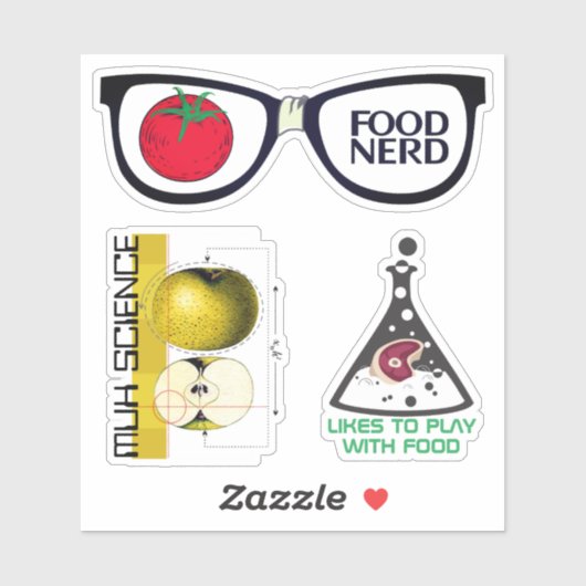 Voedsel nerd koken culinaire wetenschap foodie sti sticker (Vel)