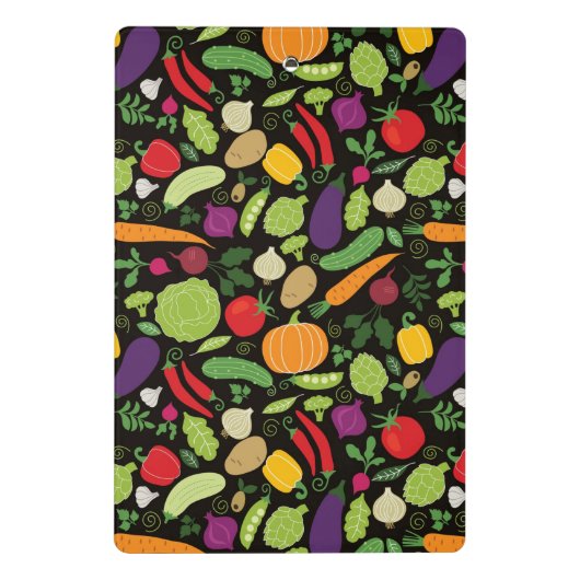 Voedsel op zwarte achtergrond mini klembord (Achterkant)