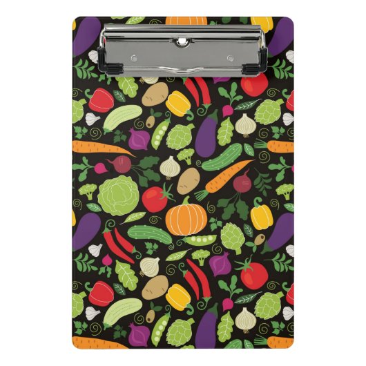 Voedsel op zwarte achtergrond mini klembord (Voorkant)