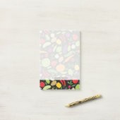 Voedsel op zwarte achtergrond post-it® notes (Op bureau)