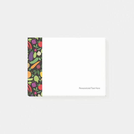 Voedsel op zwarte achtergrond post-it® notes (Voorkant)