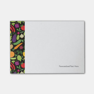 Voedsel op zwarte achtergrond post-it® notes
