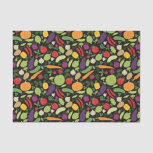 Voedsel op zwarte achtergrond tissuepapier