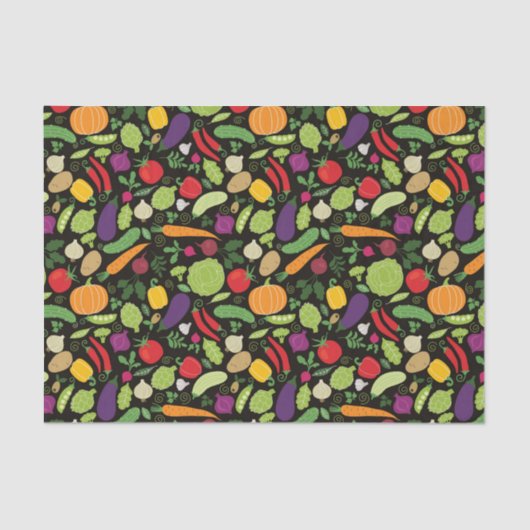 Voedsel op zwarte achtergrond tissuepapier (Voorkant)