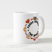 Voedsel over de hele wereld extra grote beker (Voorkant rechts)