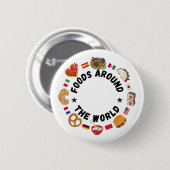 Voedsel over de hele wereld ronde button 5,7 cm (Voorkant /achterkant)