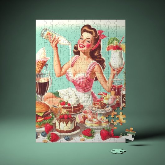  voedsel pin-up illustratie legpuzzel