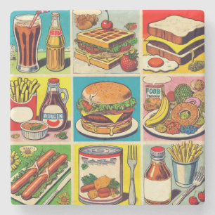  voedsel stripverhaal stenen onderzetter