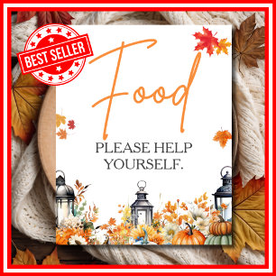 VOEDSEL TEKEN Een beetje pompoen Baby shower Poster