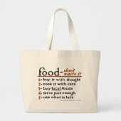 "Voedsel—Verspil het niet" Jumbo Canvas tas (Voorkant)