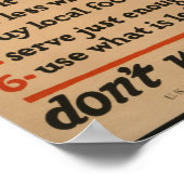 Voedsel, verspil het niet -  oorlogsPoster Poster (Hoek)