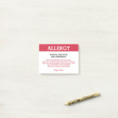 Voedselallergie Alert Restaurant gepersonaliseerd Post-it® Notes (Op bureau)