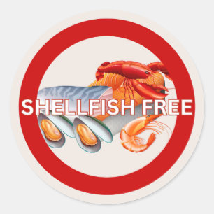 Voedselallergie Alert Schelpdieren Gratis Classic Ronde Sticker