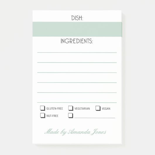 Voedselallergie voor pech of keukengerei post-it® notes (Voorkant)