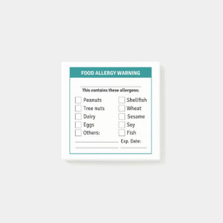 Voedselallergie Waarschuwing, Allergenen Post it N Post-it® Notes