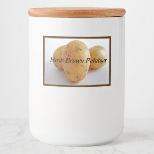 Voedselcontainer Canister Label Hash Brown Aardapp Etiket
