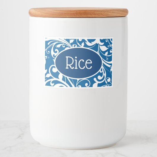 Voedselcontainer Label Scrolls-Rijst Etiket (Voorkant)