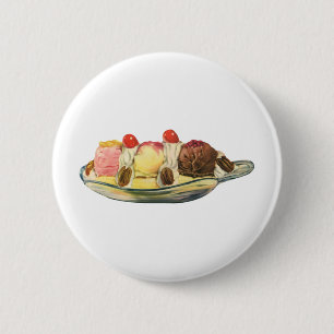 voedseldesserts, bananengespleten kersen ronde button 5,7 cm