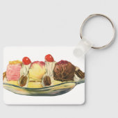 voedseldesserts, bananengespleten kersen sleutelhanger (Voorkant)