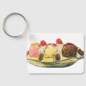 voedseldesserts, bananengespleten kersen sleutelhanger (Achterkant)