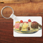 voedseldesserts, bananengespleten kersen sleutelhanger (Achterkant)