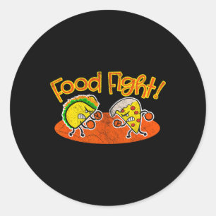 Voedselgevecht - Grappige Taco Pizza Slice Hongeri Ronde Sticker