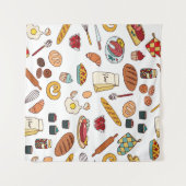  voedselillustraties: naadloos patroon. wandkleed (Voorkant (horizontaal))