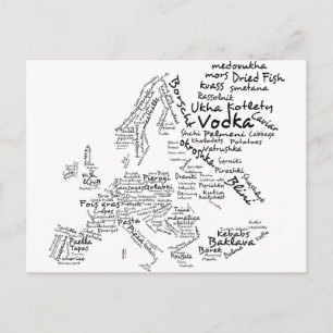 Voedselkaart van Europa Briefkaart