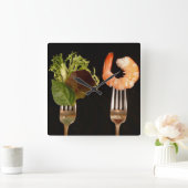 Voedsellovers Kitchen Wall Clock Vierkante Klok (Huis)